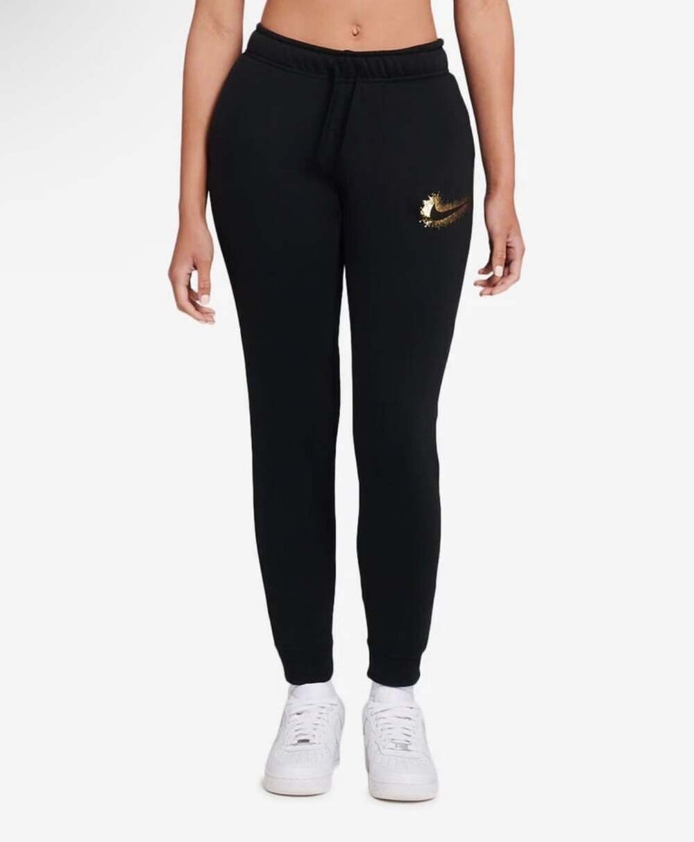 Nike Women's Black Gold Stardust Graphic Fleece Jogger Sweatpants Size M